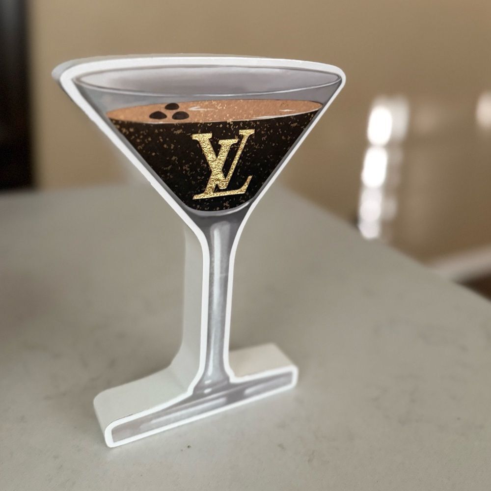 LOUIS VUITTON  3D WOODEN MARTINI GLASS HOME DECOR ACCENT